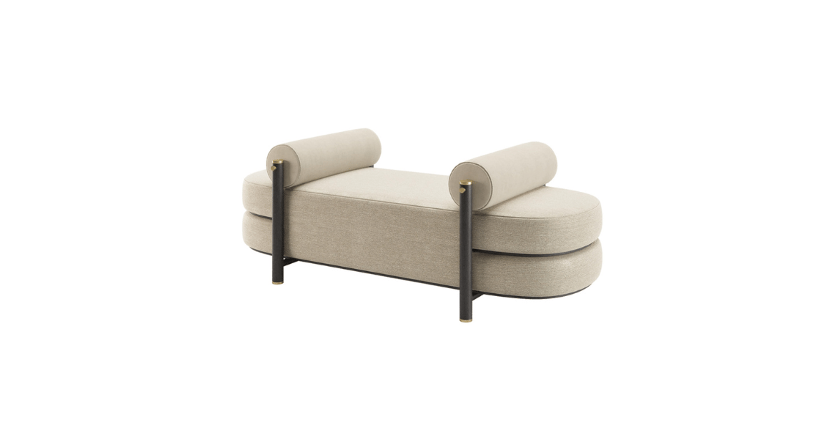  a high-end bench, a chic pouf