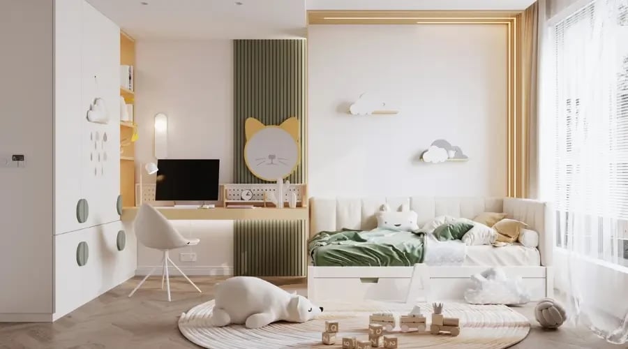 Multi-functional Kids Room Furniture with Playful Decor and Custom Storage Solutions