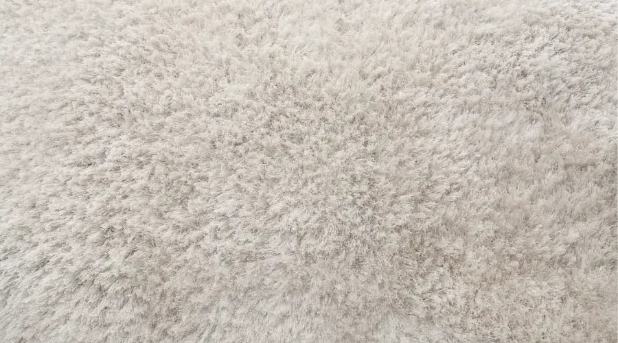 Close-up of soft cut pile carpet texture in a light neutral color.