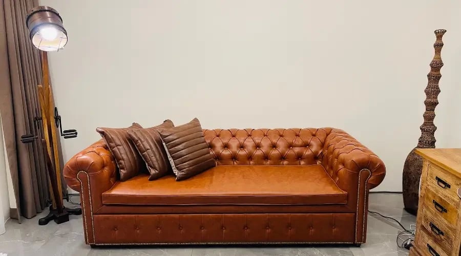 Leather Sofa Bed made by bold bespoke design for palm jumeriah project