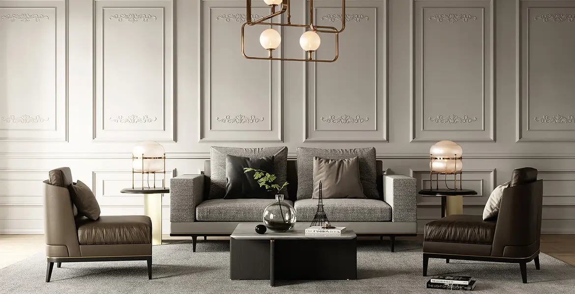 Wooden Legs Upholstered Sofa