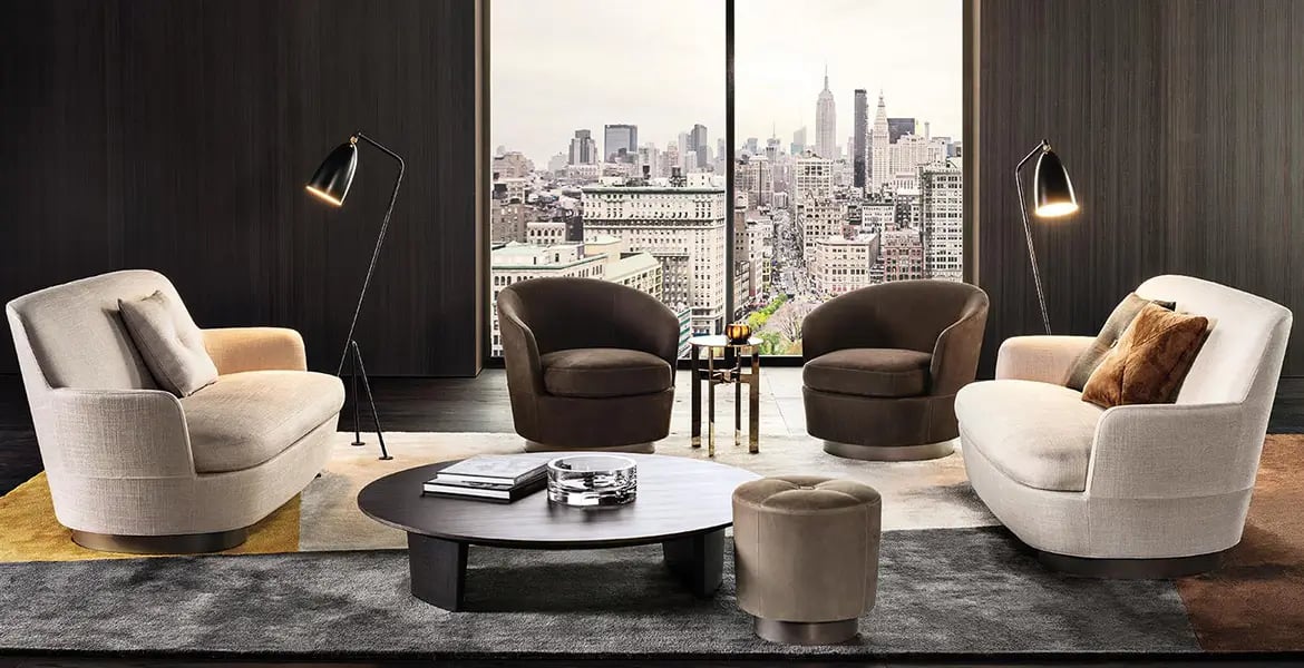 Round Upholstered Armchair