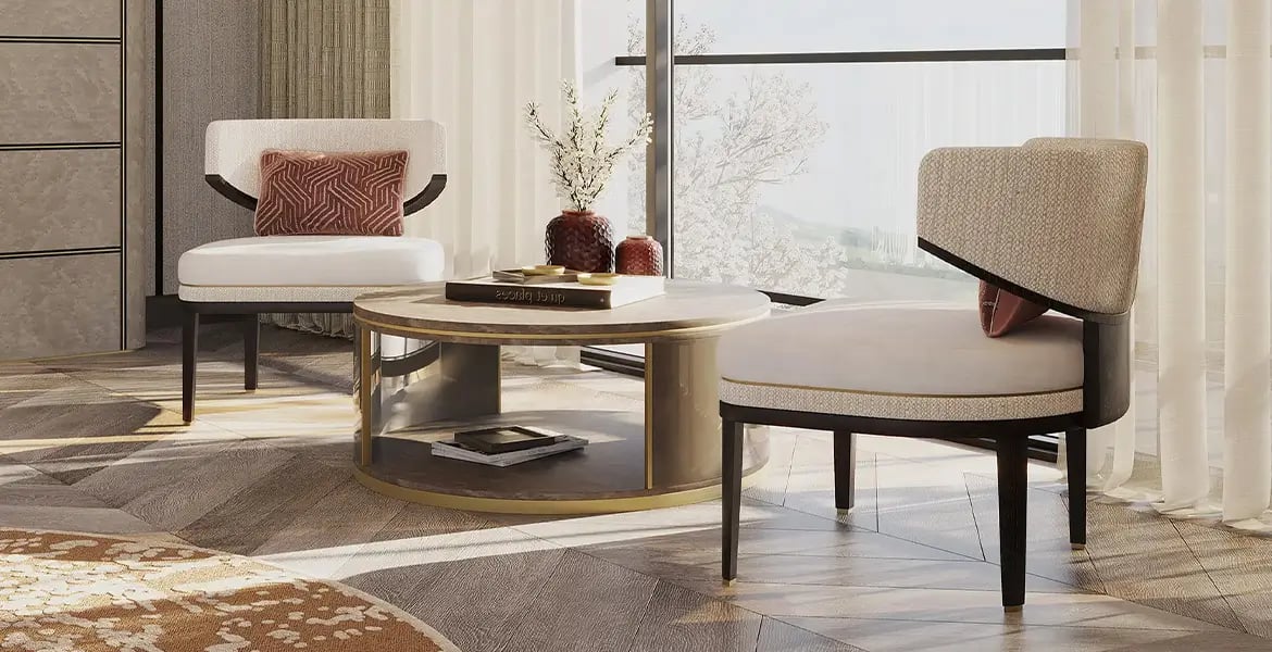 Basic Upholstered Wooden Armchair