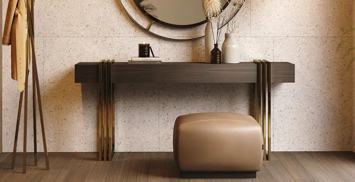 Metal Frame Wooden Console