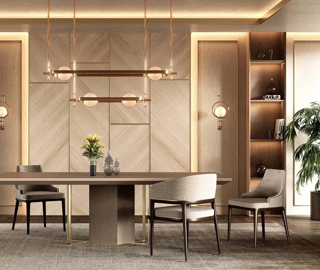 Bold Fabric and Wood Dining Chair