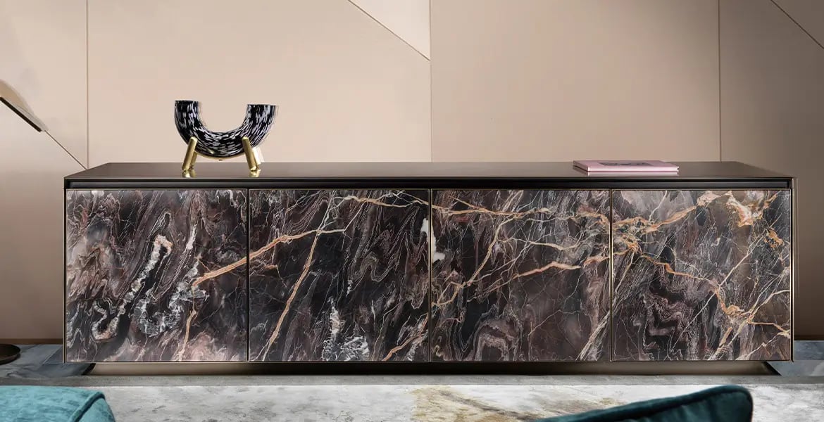 Marble Doors Black Buffet