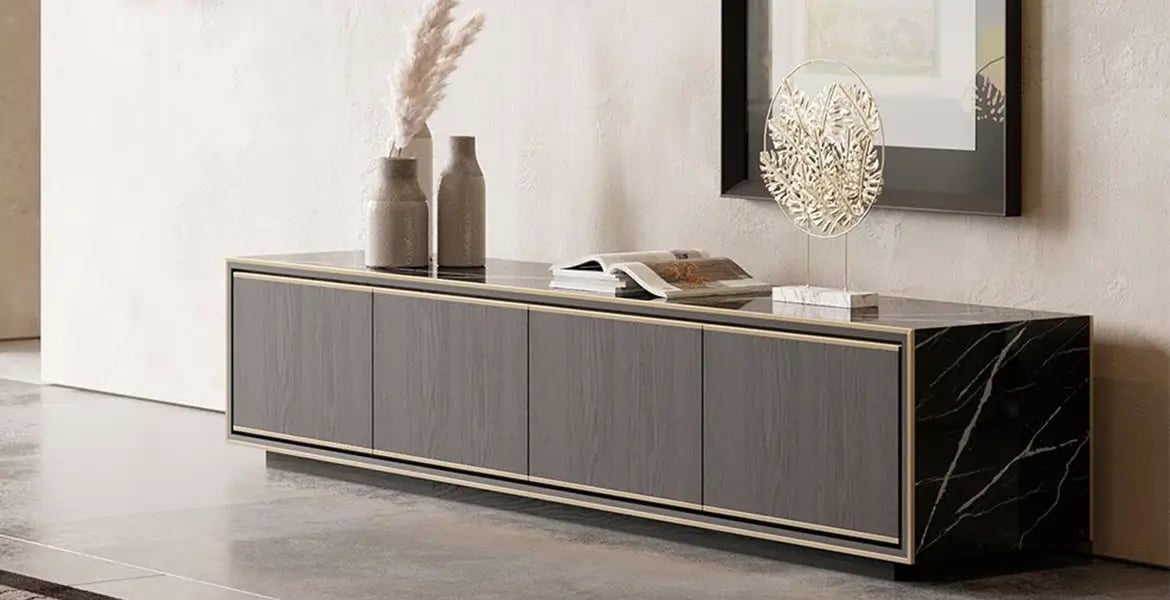 Black Marble TV Unit