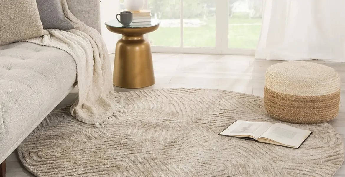 Viscose and Wool Round Carpet