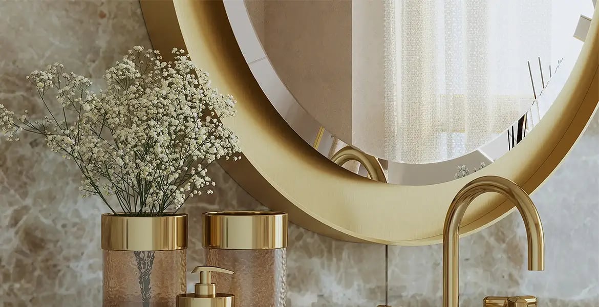 Gold Oval Mirror