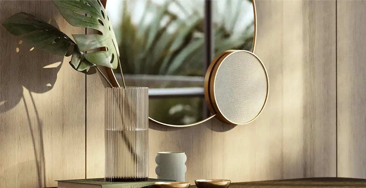 Gold Circle Table Mirror
