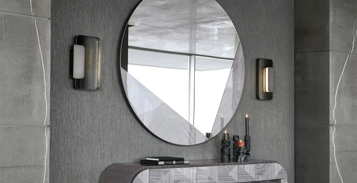 Round Silver Mirror
