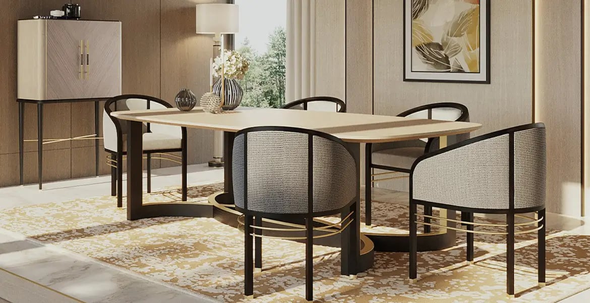 Dining Table With Unique Base Design