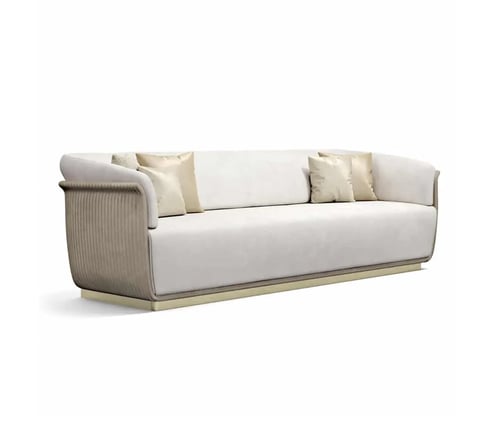 Upholstered White Sofa