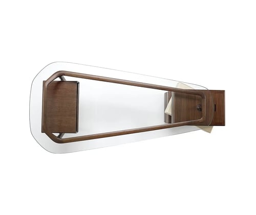 Modern Glass Wood Office Desk