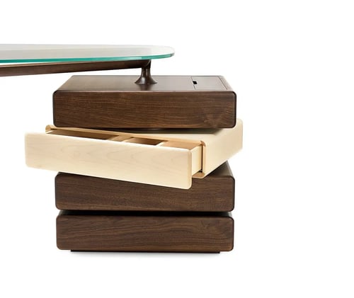 Modern Glass Wood Office Desk