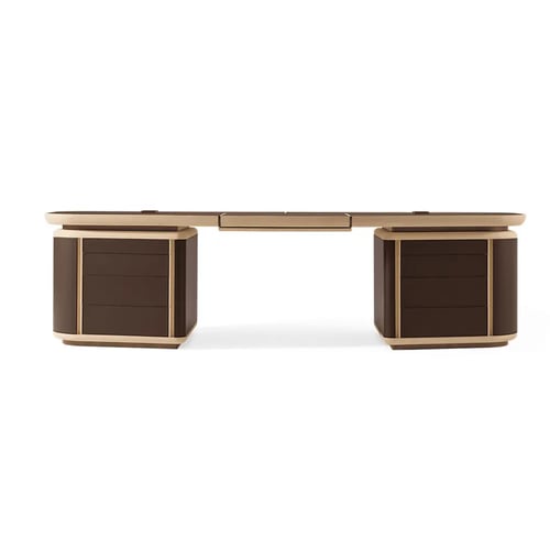 Modern Wood Office Desk With Sideboard