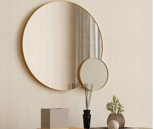 Gold Circle Table Mirror