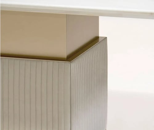 BOLD Leather-Base Dining Table