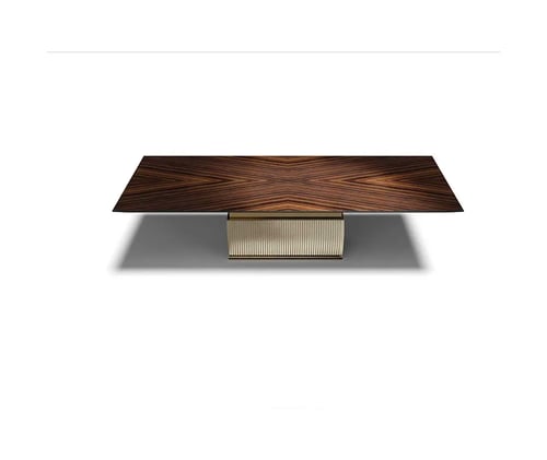 BOLD Leather-Base Dining Table