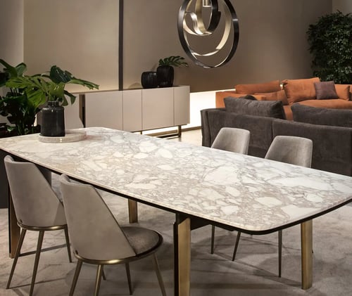 Marble Top Rectangular Dining Table