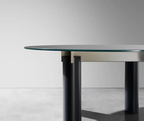 Lacquer Base Oval Dining Table