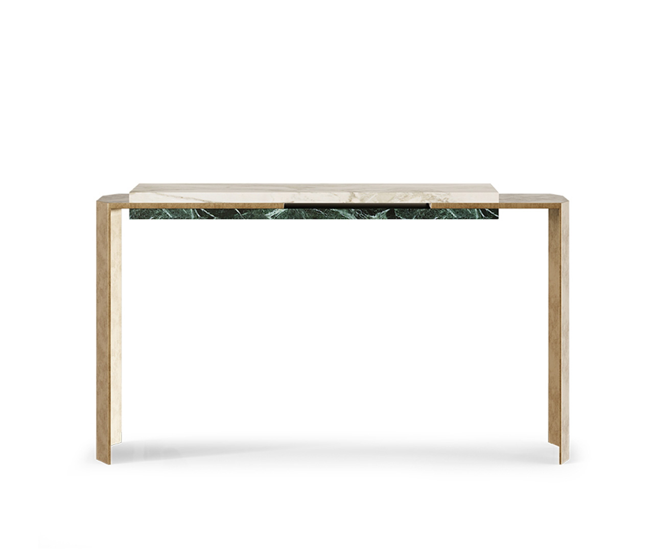 Marble and Wood Console Table