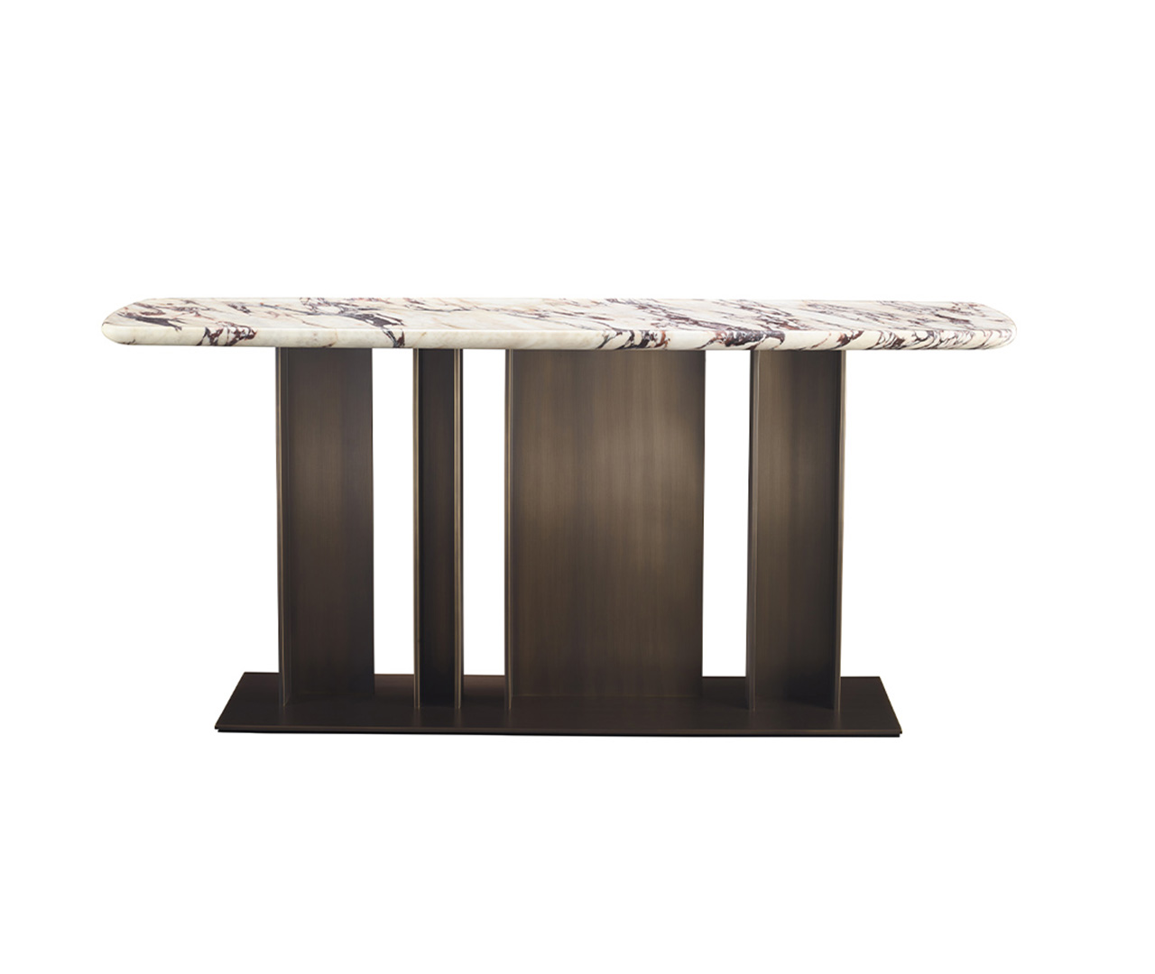 Marble Top Metal Base Console