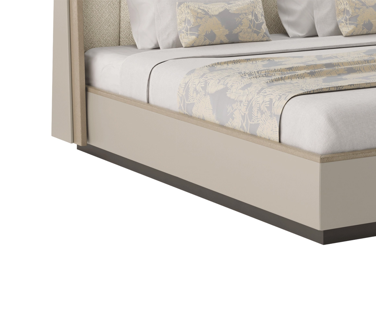 Modern Beige Upholstered Bed