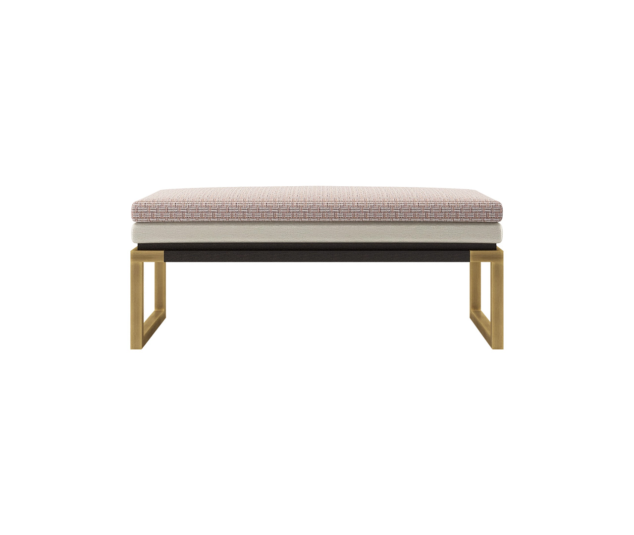 Fabric and Metal Bench