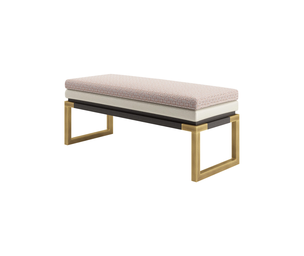 Fabric and Metal Bench