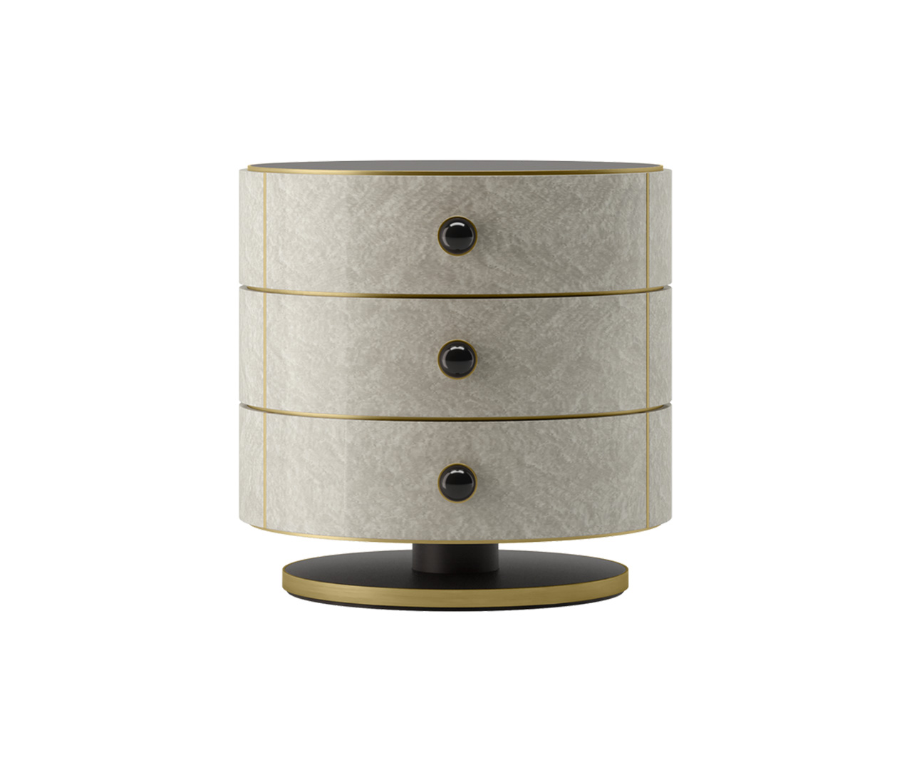 Bold Bedside Table with Cylinder Base