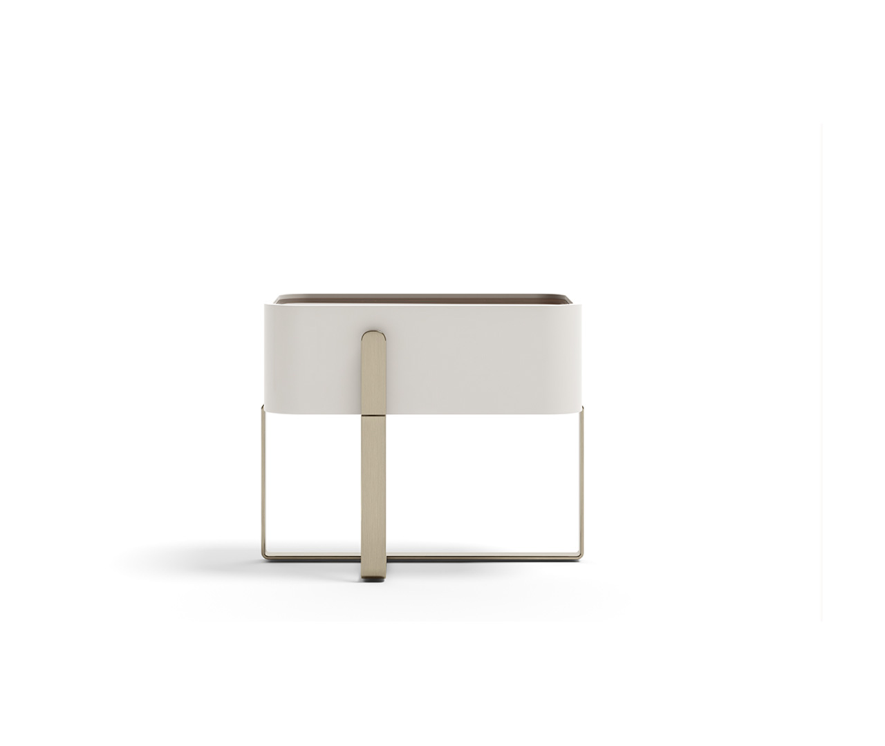 Bold Beige Taupe Lacquer Wooden Bedside Table