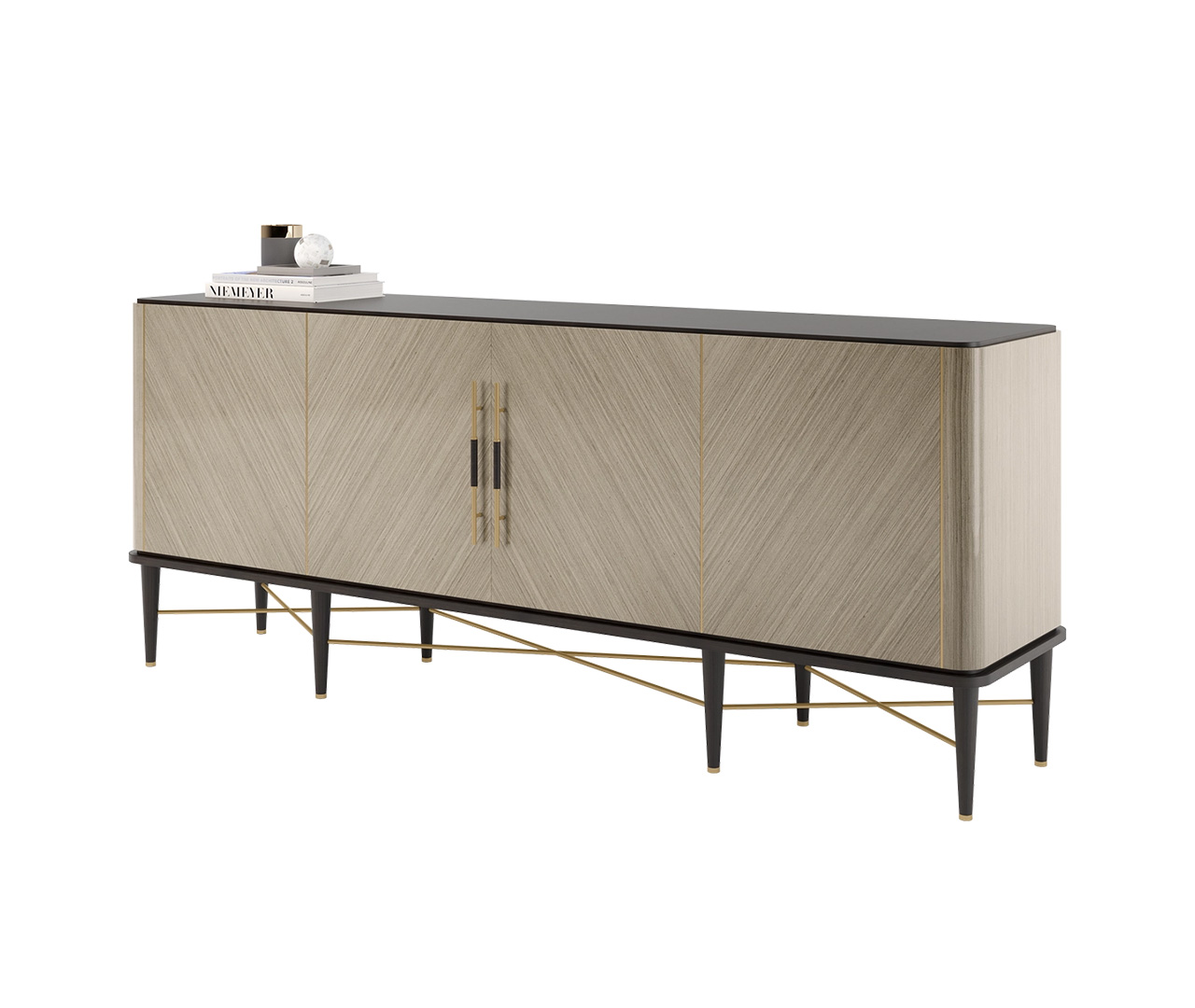 Bold Brass Accentuated Luxury Sideboard
