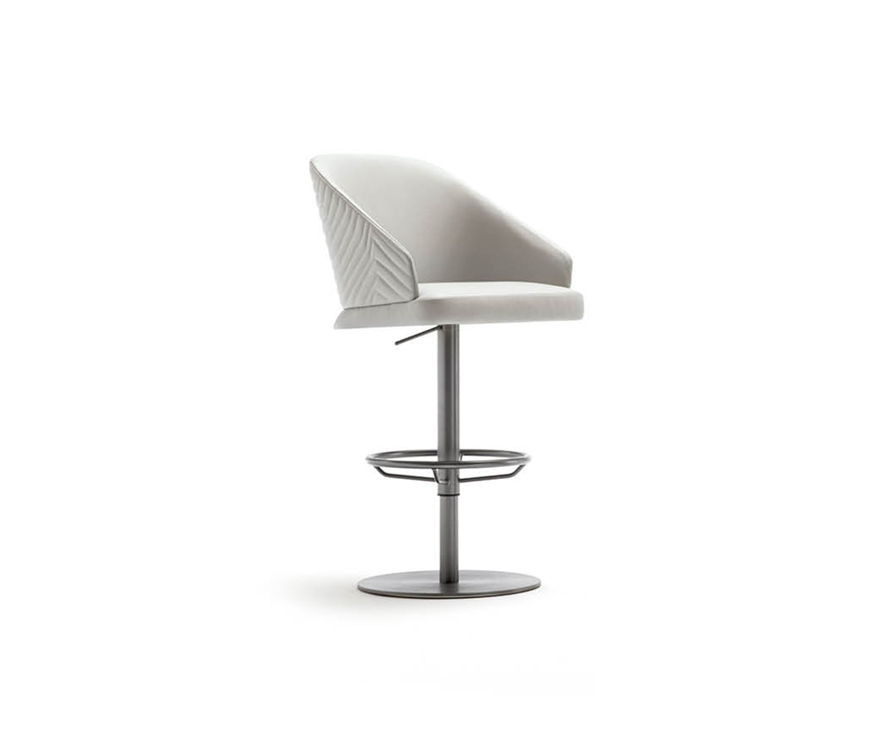 Stainless Steel and Upholstery Bar Stool