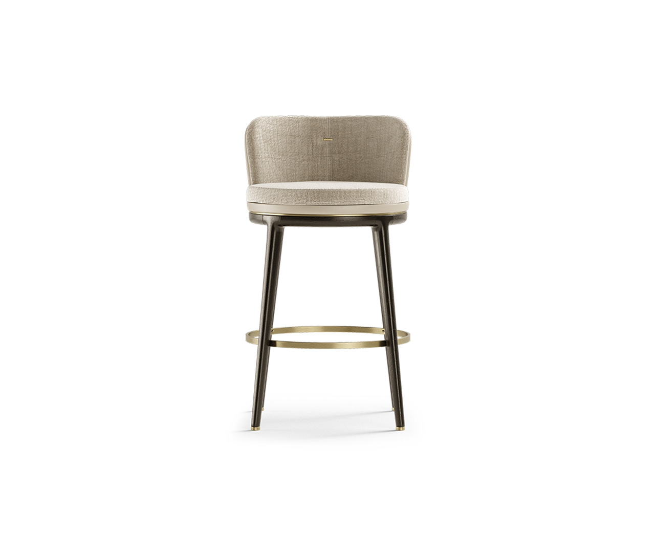 Round Upholstery and Wood Bar Stool