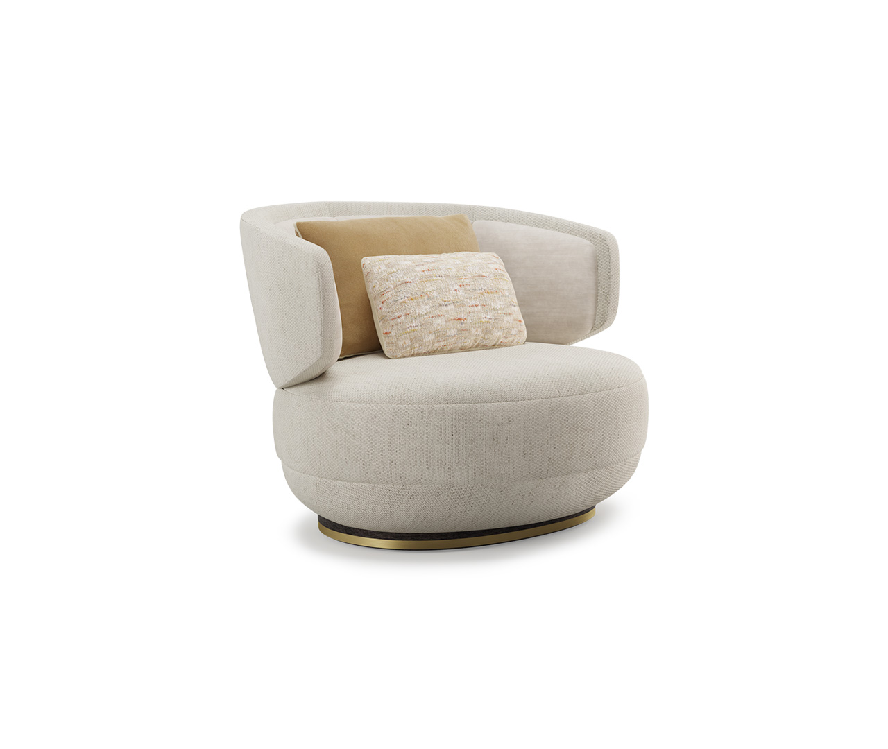 Curved Velvet Armchair