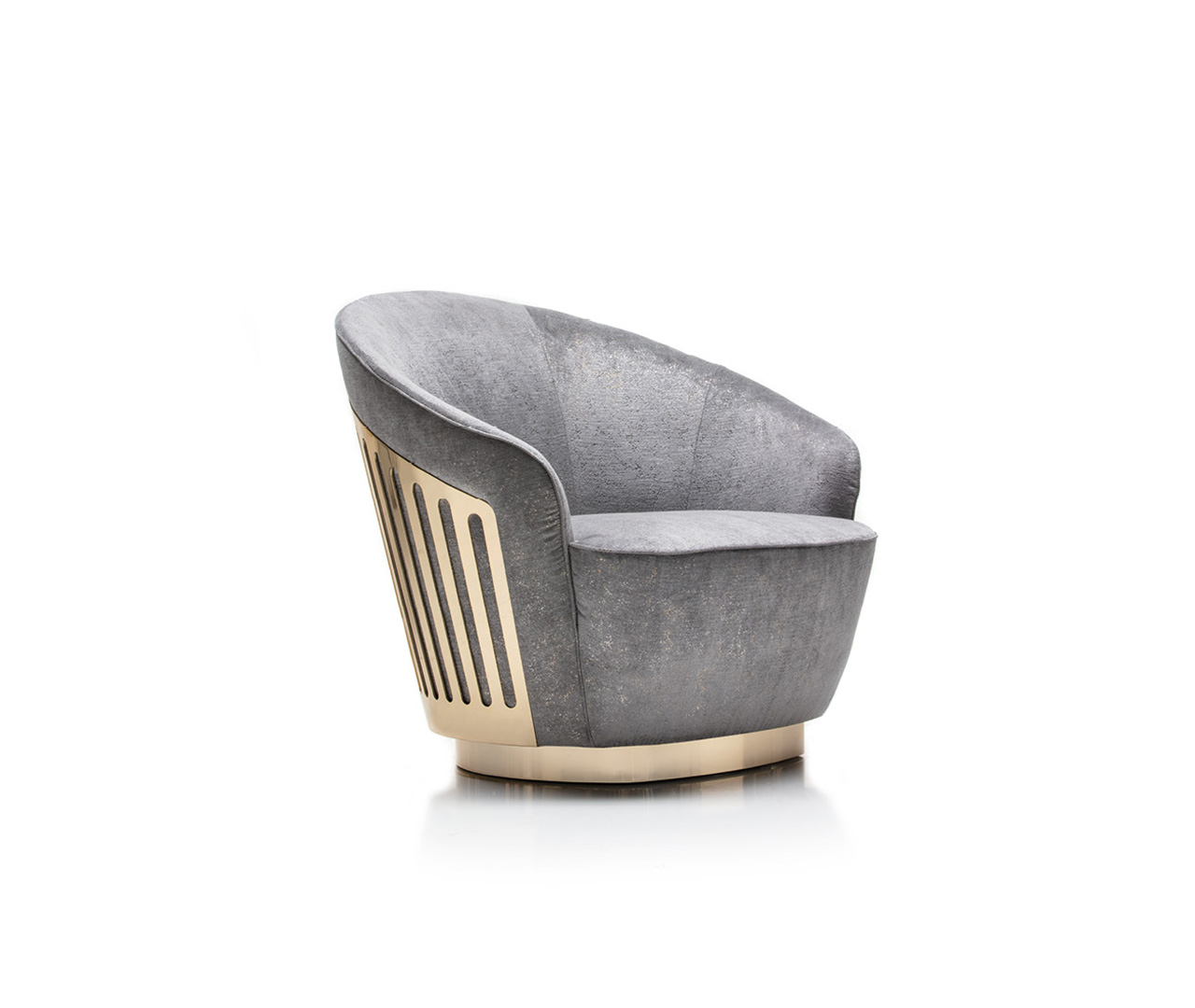 Metal Details Upholstered Armchair