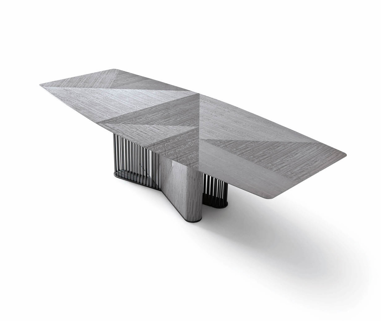 Wood and Steel Grey Dining Table
