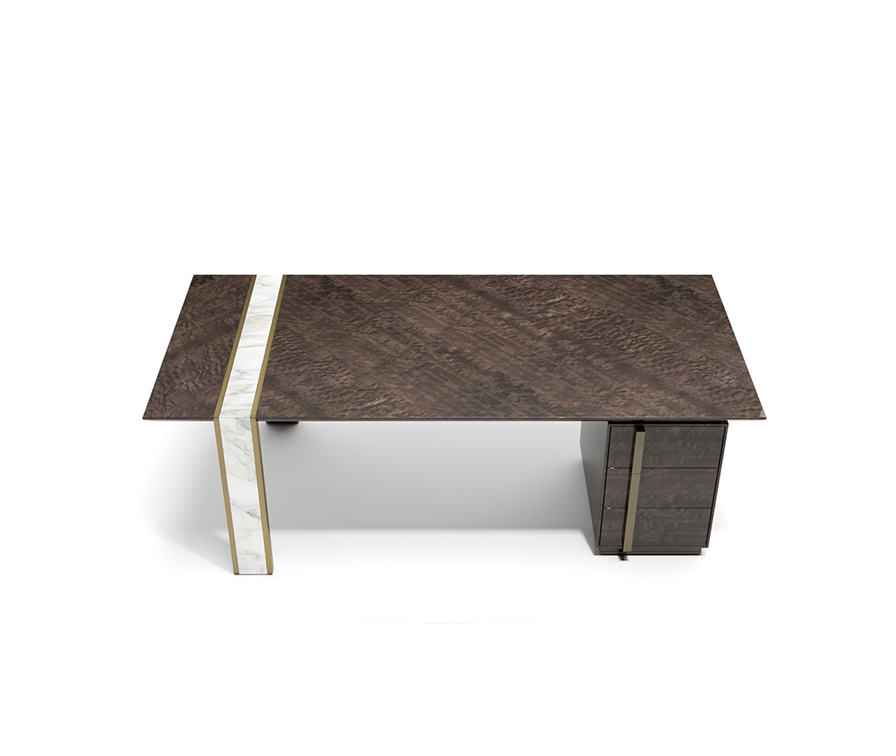 طاولة مكتب خشب بتفاصيل رخامية