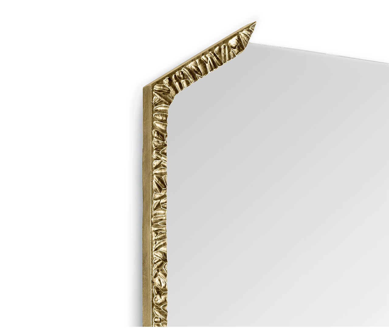 مرآة مربعة بإطار ذهبي
