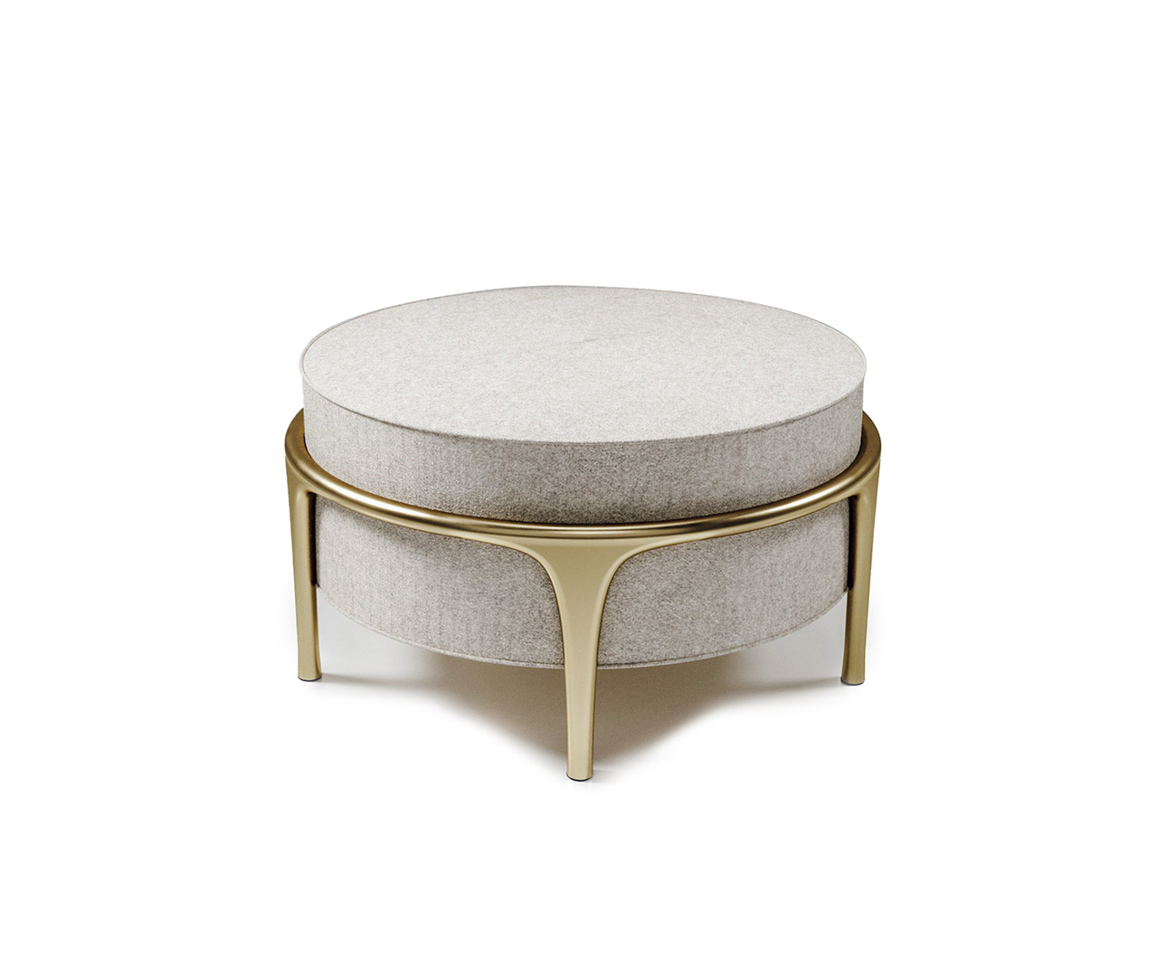 Stainless Steel and Upholstery Pouf
