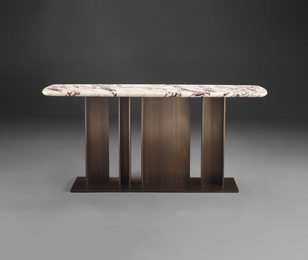 Marble Top Metal Base Console