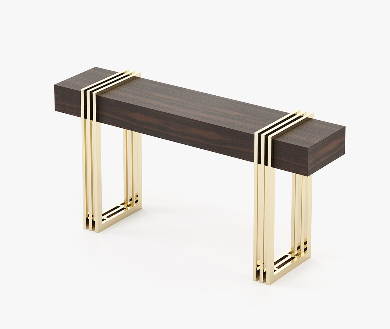Metal Frame Wooden Console
