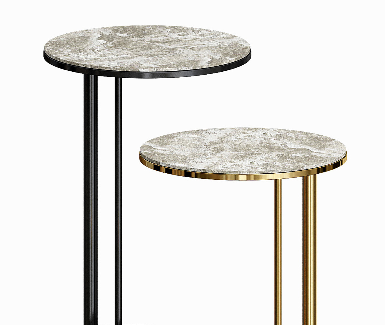 طاولة جانبية دائرية ذهبية