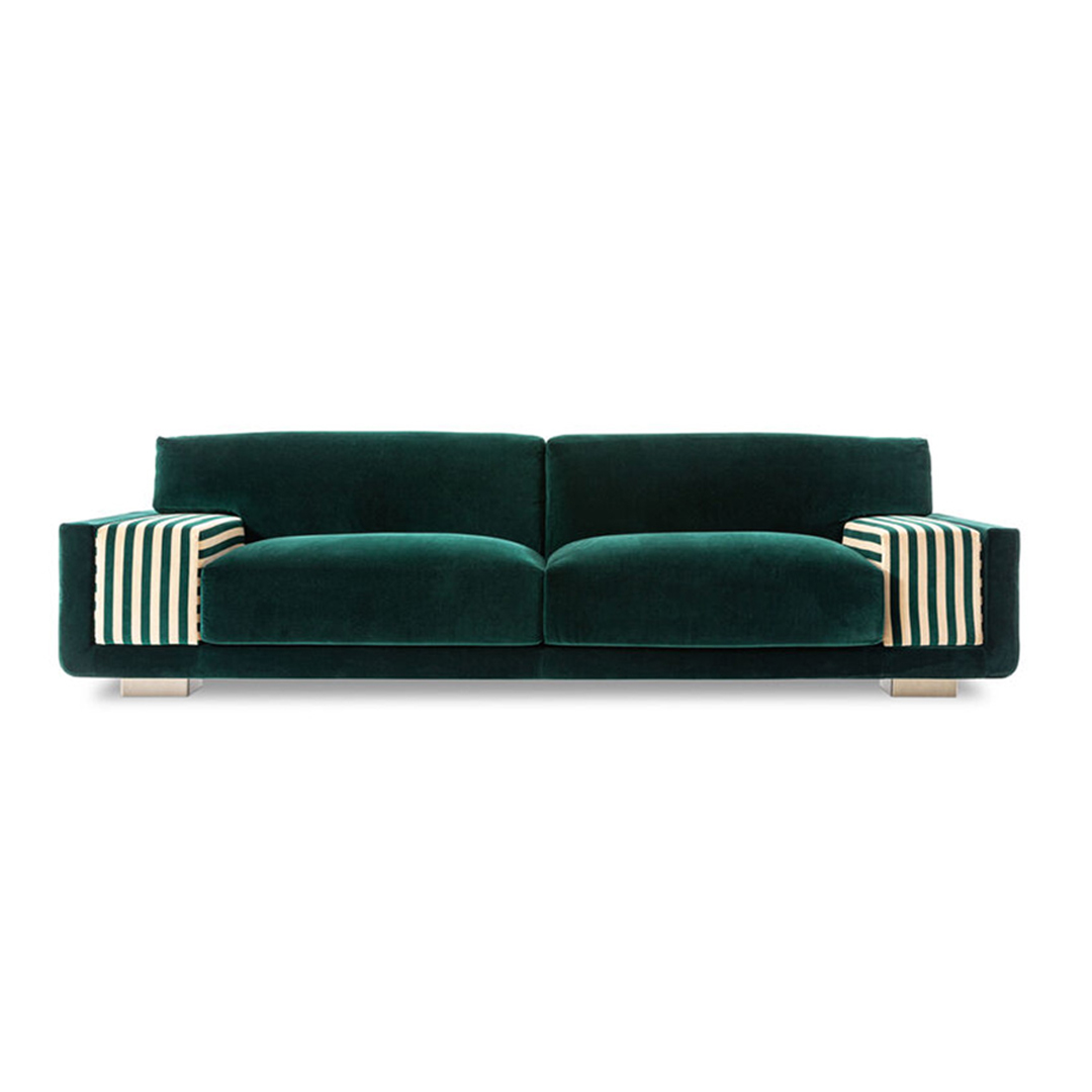 Wide Patterned Armrest Sofa