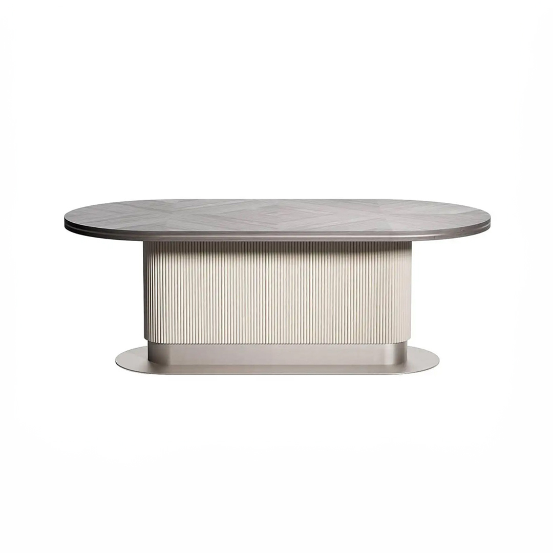 Upholstered Oval Dining Table