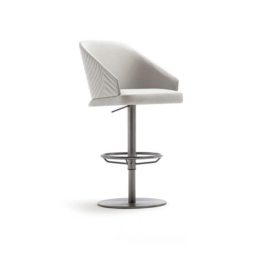 Stainless Steel and Upholstery Bar Stool