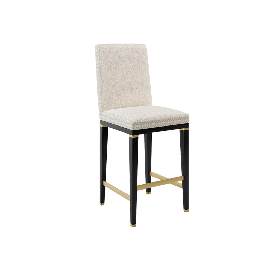 High Backrest Fabric Bar Stool