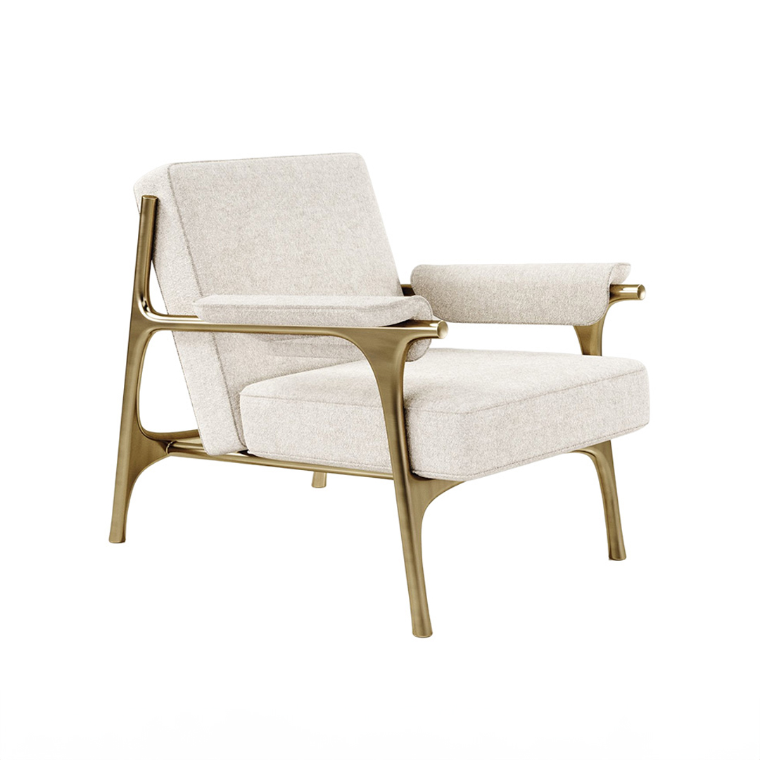 Upholstered Metal Armchair