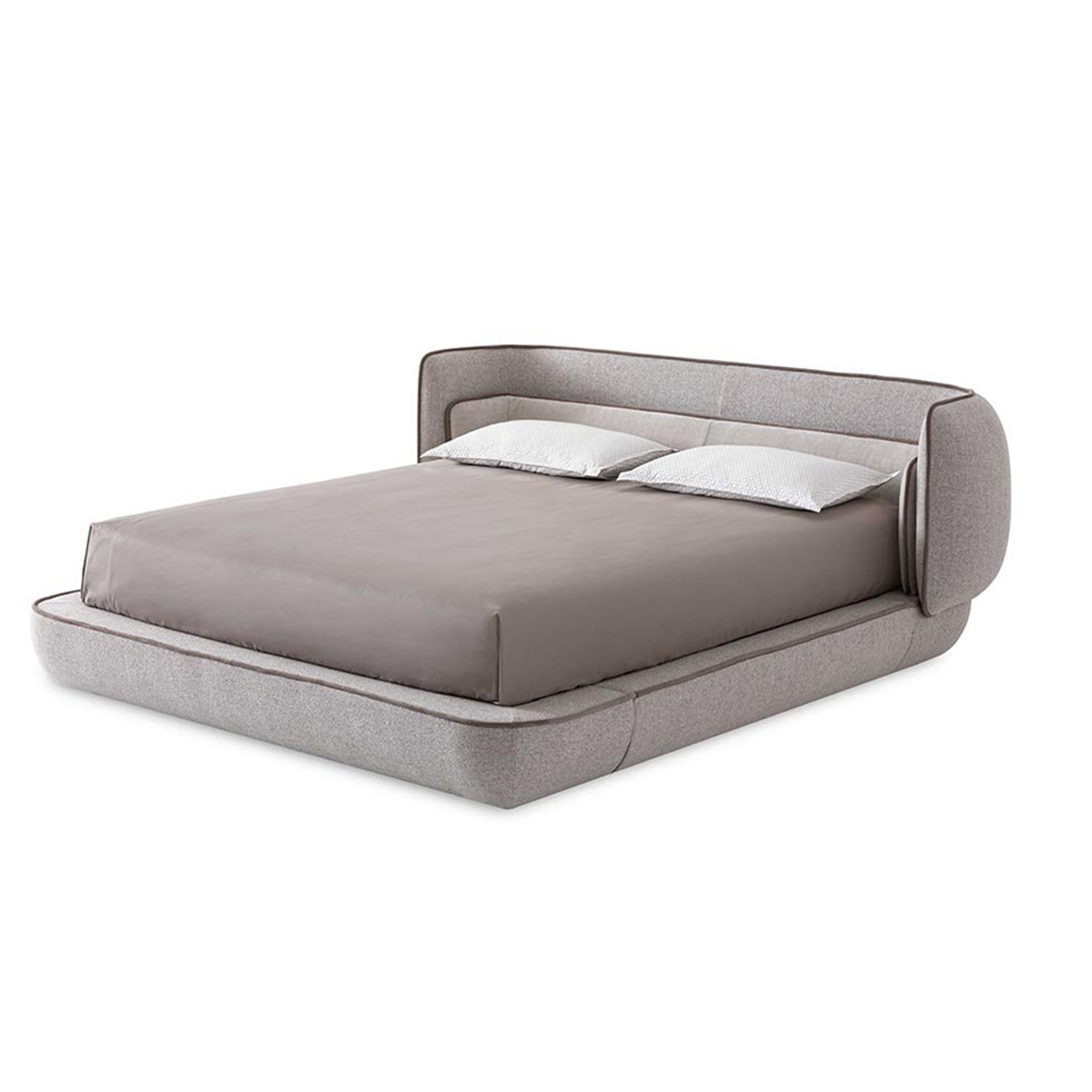 Curved Edges Uupholstered Bed